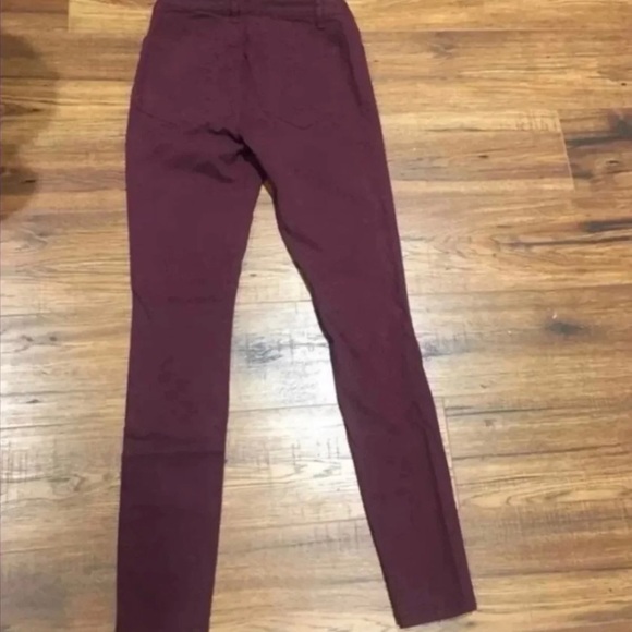 Maroon Jean leggings size 2 - Picture 3 of 6